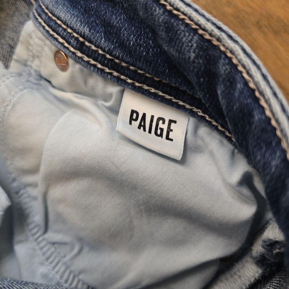 Paige Cindy High Rise Straight Leg Jeans Ankle Length Exposed Button Fly Size 29 - Picture 6 of 10